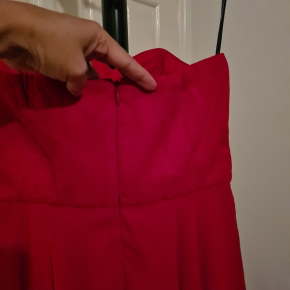 PILGRIM 8 Red Bodycon Maxi Midi Dress | Formal Cocktail Prom Red Maxi Mini Dress - Picture 4 of 6